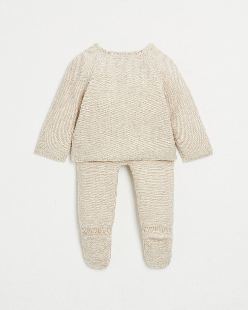 Ensemble en laine Mérinos Coloris beige chiné Natalys