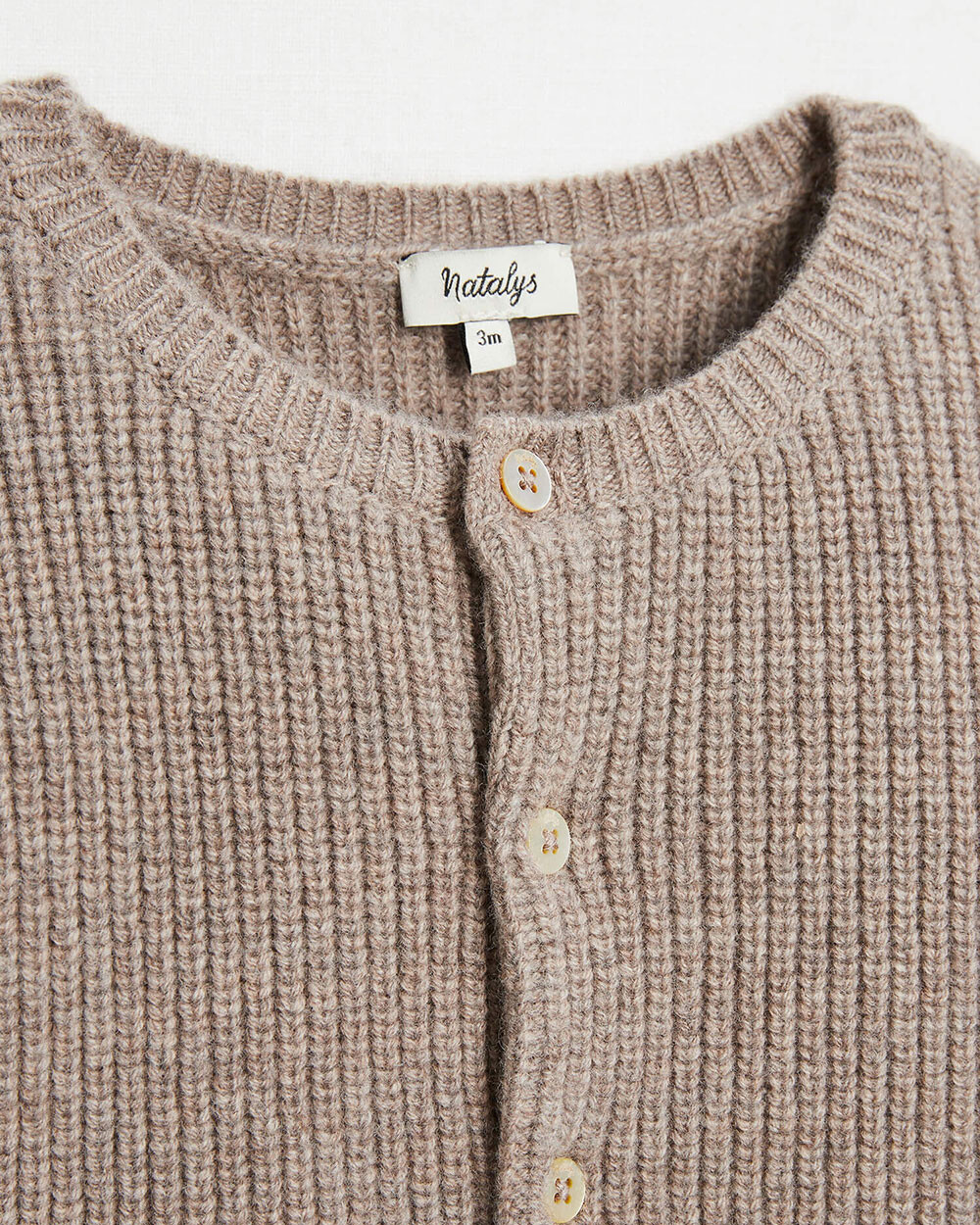 Gilet en laine Mérinos Coloris marron chiné Natalys
