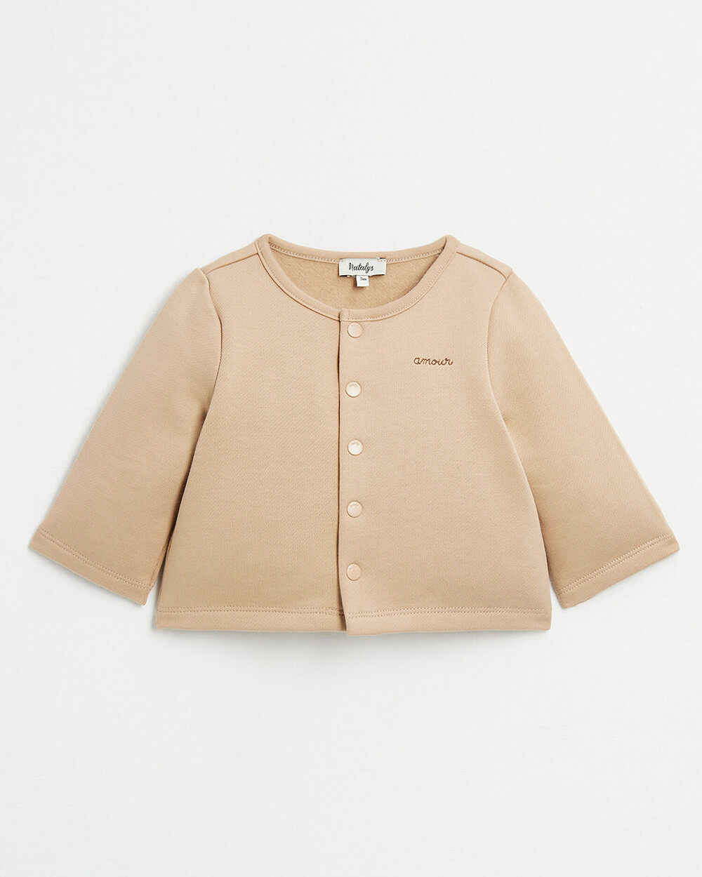 Gilet en molleton brod&eacute; Coloris camel  Natalys