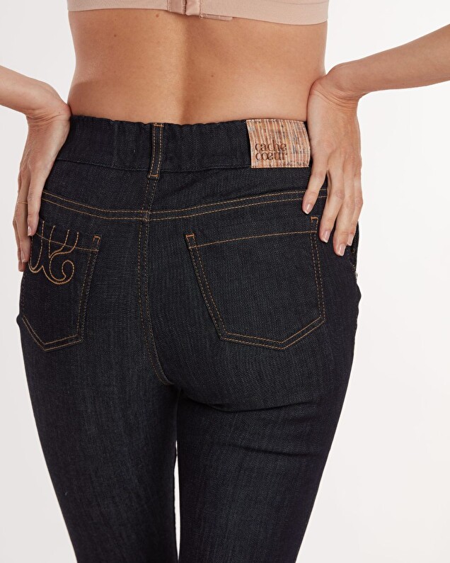 Jean de grossesse slim Denim brut Cache coeur