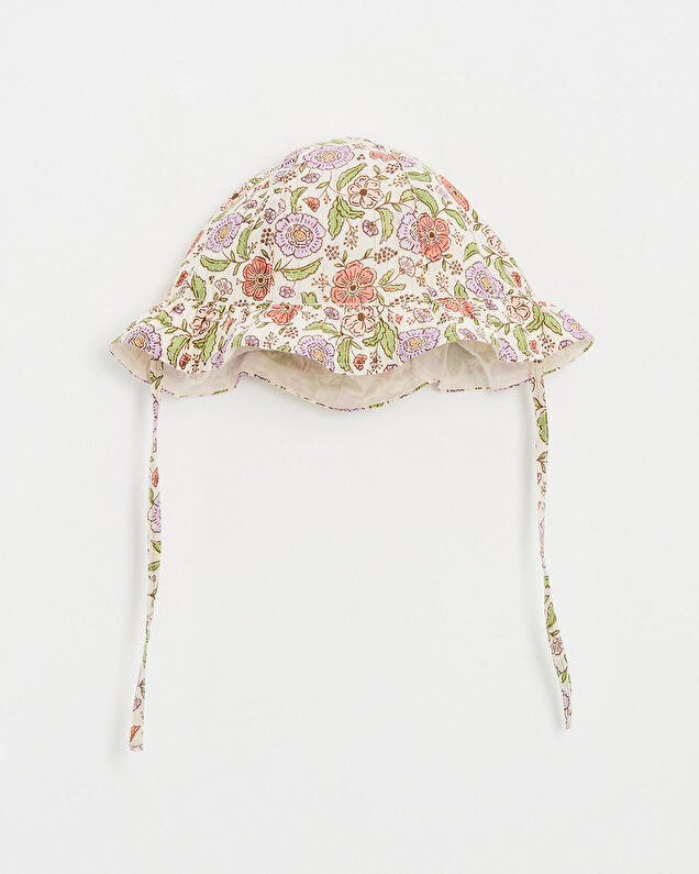 Chapeau imprimé fleurs A rayures lurex Natalys