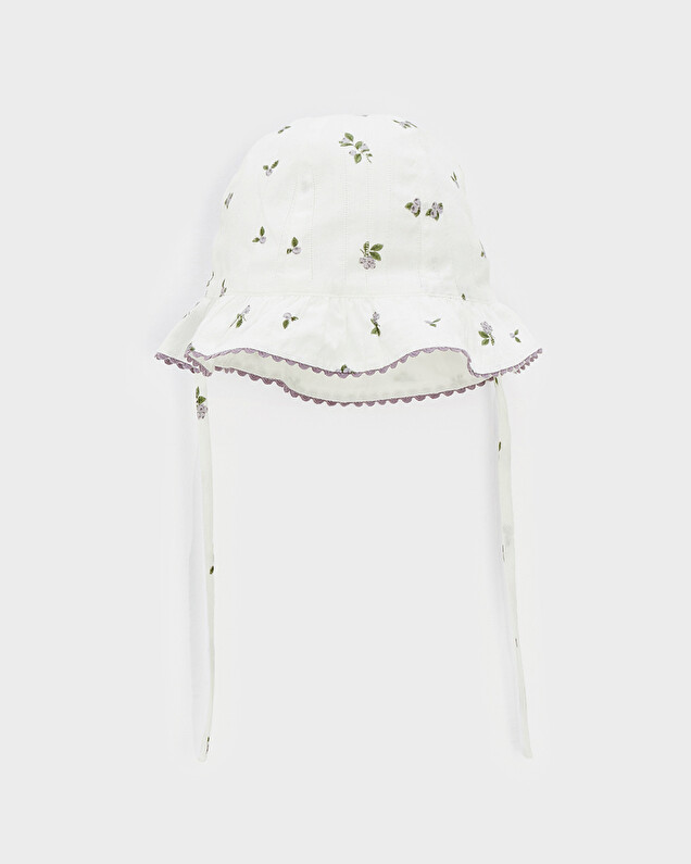 Chapeau imprimé myrtilles Coloris blanc Natalys