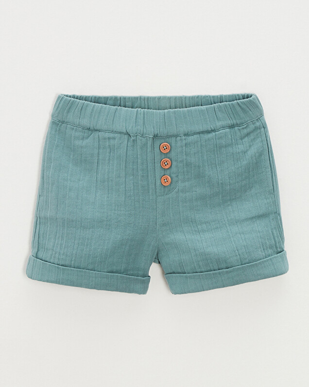 Short enfant en gaze de coton Coloris vert menthe Natalys