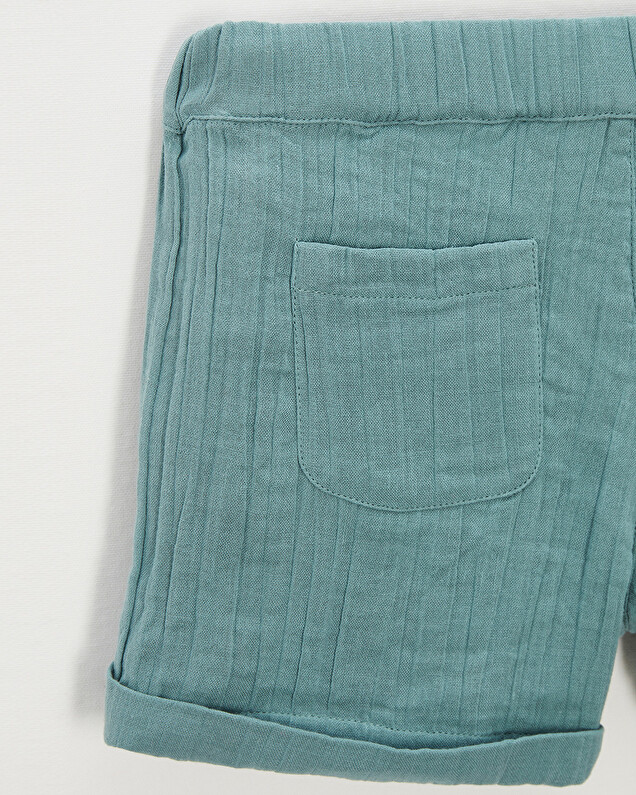 Short enfant en gaze de coton Coloris vert menthe Natalys