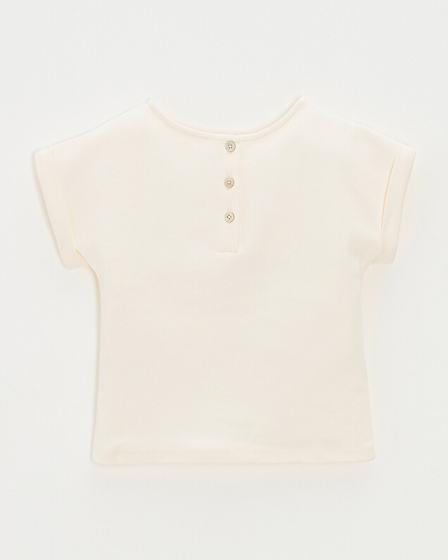 Tee-shirt enfant manches courtes Brodé coloris craie Natalys