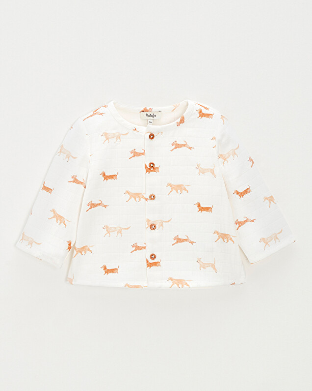 Chemise en gaze de coton Imprimé chiens Natalys