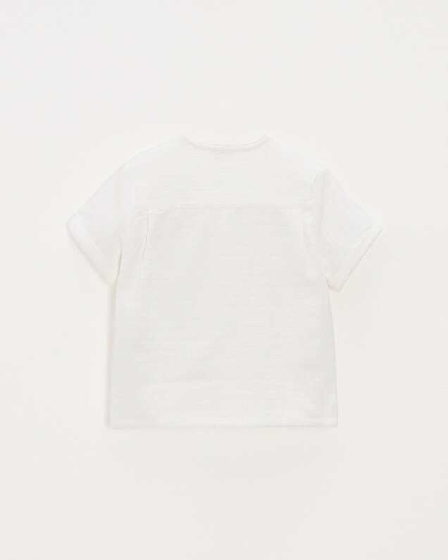Chemise enfant manches courtes brodée Coloris écru Natalys