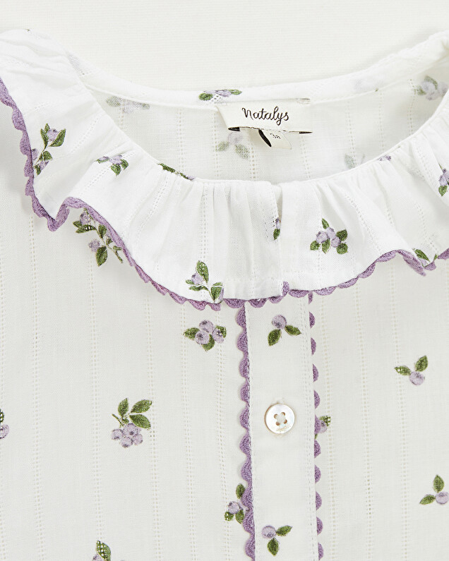 Blouse enfant manches courtes Imprimé myrtilles Natalys