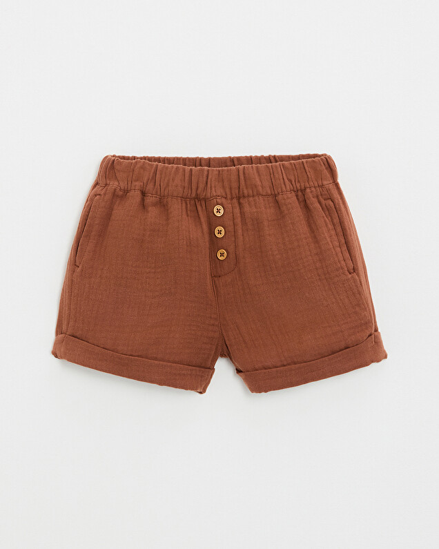 Short enfant en gaze de coton Coloris rouille Natalys