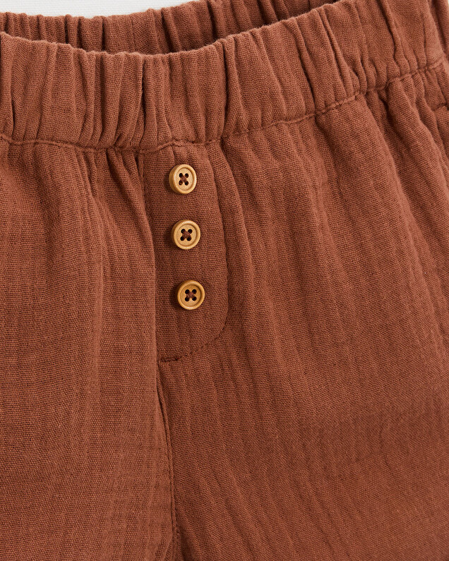 Short enfant en gaze de coton Coloris rouille Natalys