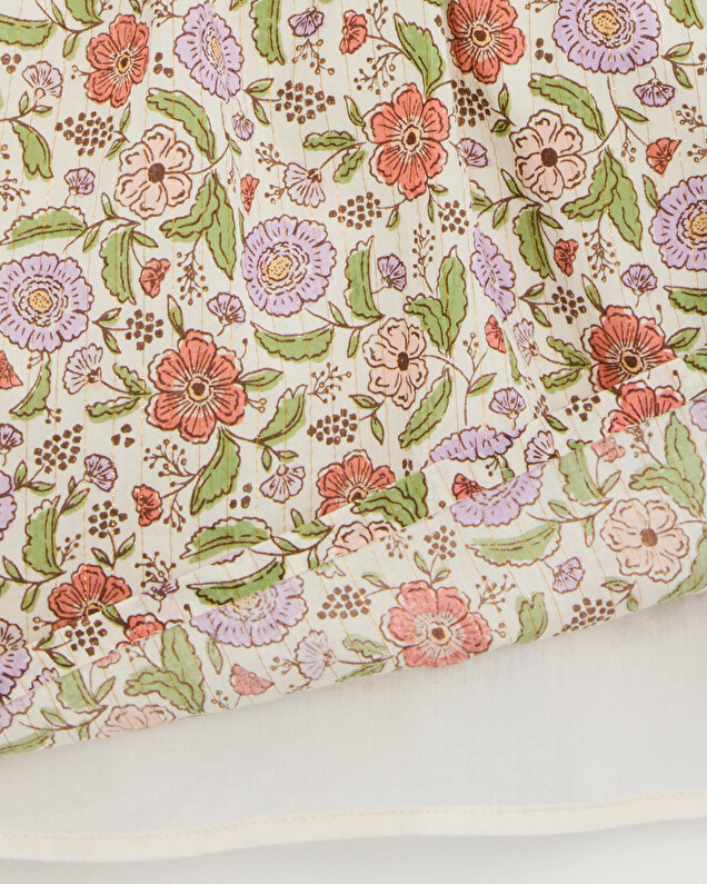 Robe enfant imprimé fleurs A rayures lurex Natalys