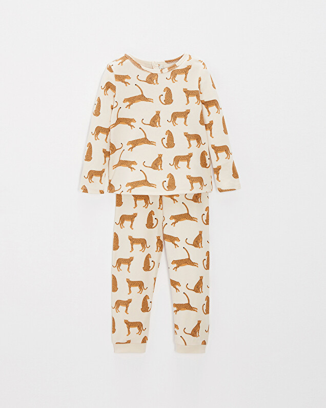 Pyjama 2 pièces enfant léger en coton Imprimé léopards Natalys