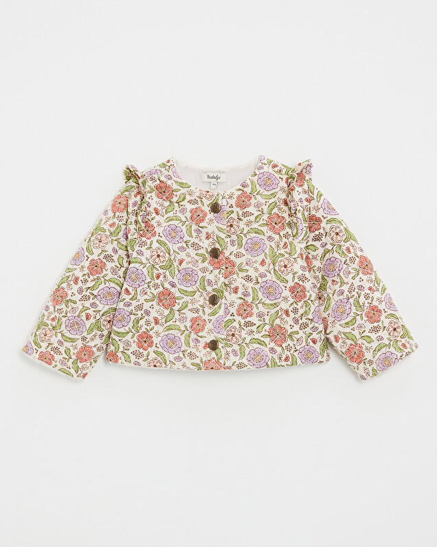 Veste matelassée Imprimé fleurs rayures lurex  Natalys