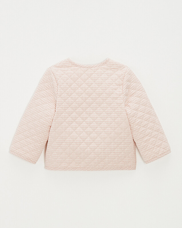 Veste enfant brodée matelassée Vichy coloris craie Natalys