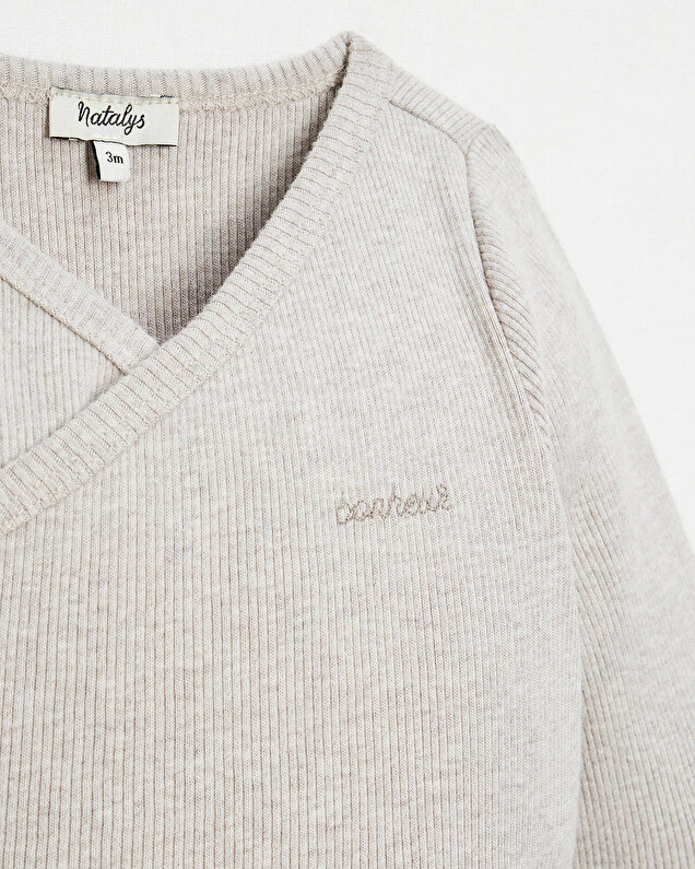 Ensemble en coton brodé Coloris beige chiné Natalys