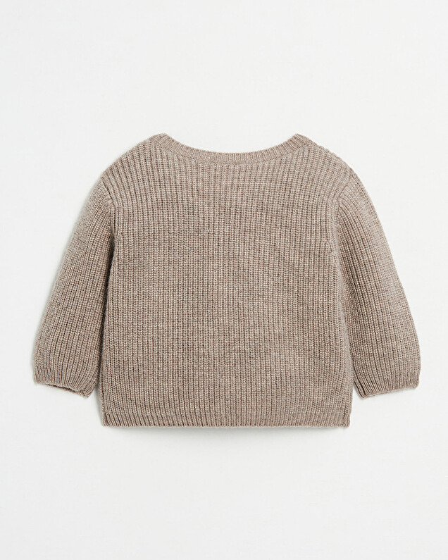 Gilet en laine Mérinos Coloris marron chiné Natalys
