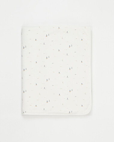 Couverture doubl&eacute; fourrure Imprim&eacute; bateau  Natalys
