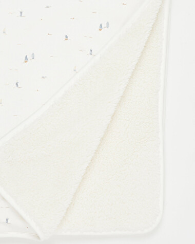 Couverture doubl&eacute; fourrure Imprim&eacute; bateau  Natalys