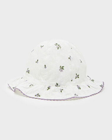 Chapeau imprim&eacute; myrtilles Coloris blanc  Natalys