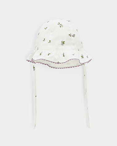 Chapeau imprim&eacute; myrtilles Coloris blanc  Natalys