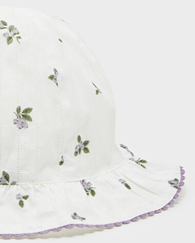 Chapeau imprim&eacute; myrtilles Coloris blanc  Natalys