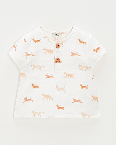 Chemise manches courtes Imprim&eacute; chiens  Natalys
