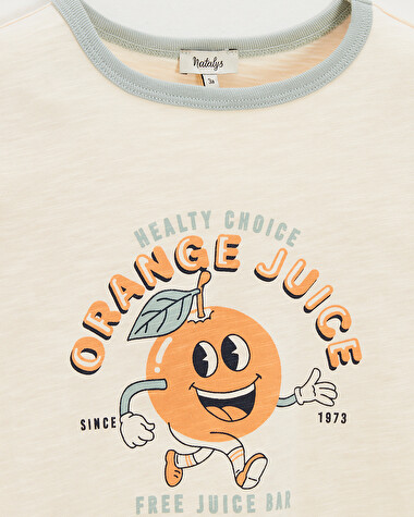 Tee-shirt enfant manches courtes Coloris &eacute;cru  Natalys