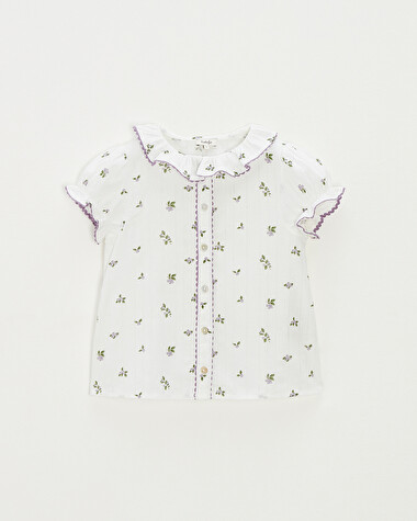 Blouse enfant manches courtes Imprim&eacute; myrtilles  Natalys