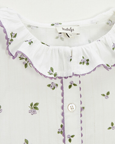 Blouse enfant manches courtes Imprim&eacute; myrtilles  Natalys