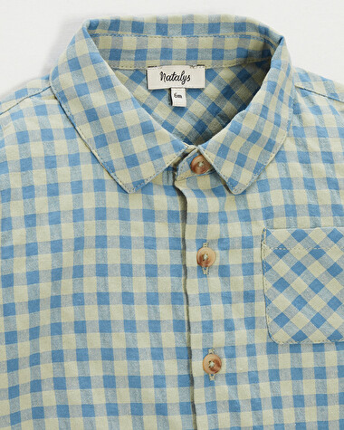 Chemise &agrave; carreaux Coloris bleu  Natalys