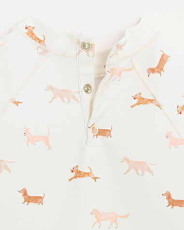 Tee shirt de bain enfant anti UV Imprim&eacute; chiens  Natalys