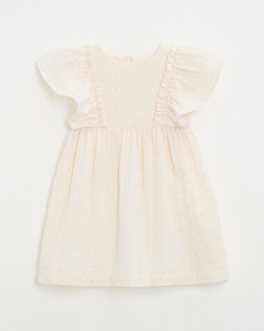 Robe enfant &agrave; pois lurex Coloris &eacute;cru  Natalys