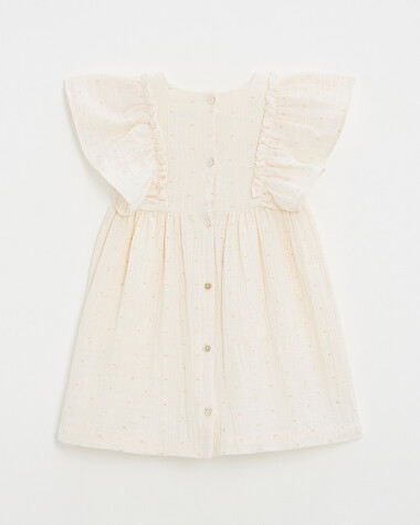 Robe enfant &agrave; pois lurex Coloris &eacute;cru  Natalys