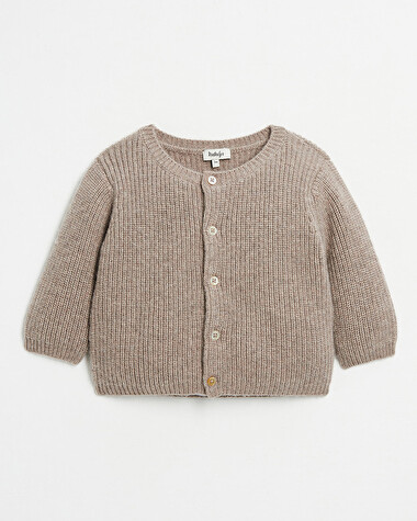 Gilet en laine M&eacute;rinos Coloris marron chin&eacute;  Natalys