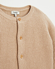 Gilet mixte en laine M&eacute;rinos Coloris caramel  Natalys
