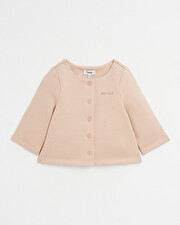 Cardigan en molleton brod&eacute; Bonheur Coloris bois de rose  Natalys