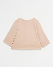 Cardigan en molleton brod&eacute; Bonheur Coloris bois de rose  Natalys
