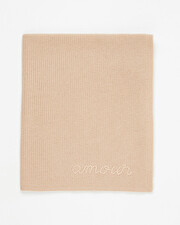 Couverture en laine Mérinos Coloris camel Natalys