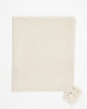 Couverture en laine M&eacute;rinos Coloris beige chin&eacute;  Natalys