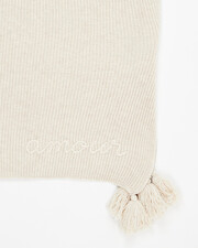 Couverture en laine M&eacute;rinos Coloris beige chin&eacute;  Natalys