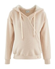 Sweat &agrave; capuche de grossesse Coloris avoine  Cache coeur