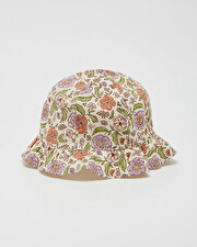 Chapeau imprim&eacute; fleurs A rayures lurex  Natalys