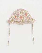 Chapeau imprim&eacute; fleurs A rayures lurex  Natalys