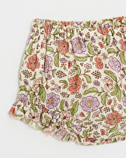 Bloomer imprim&eacute; fleurs A rayures lurex  Natalys