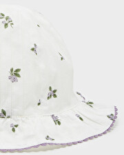 Chapeau imprim&eacute; myrtilles Coloris blanc  Natalys