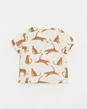 Chemise en gaze de coton Imprim&eacute; l&eacute;opards  Natalys