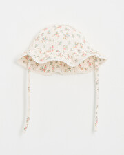 Chapeau imprim&eacute; fleurs Coloris craie  Natalys