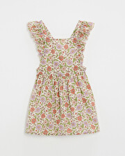 Robe enfant imprim&eacute; fleurs A rayures lurex  Natalys