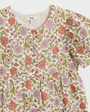Combinaison enfant imprimée fleurs A rayures lurex Natalys
