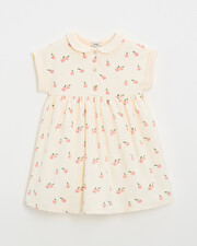 Robe enfant manches courtes en éponge Imprimé pommes Natalys